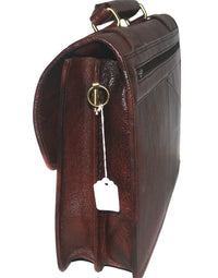 Genuine Leather Brown Messenger Shoulder Bag LB19 view 2