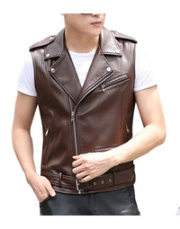 Genuine Sheep Leather Jacket In Brown Color WC02 view 2