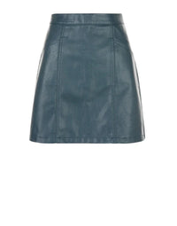 Genuine Women Grey Color Leather Skirt SK17 view 2