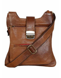Genuine Leather Brown Designer Cross Body Reporter Bag SL02 view 2