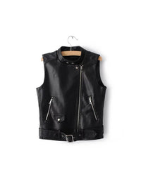 Genuine Leather Women Waistcoat In White Color LCW02 view 2