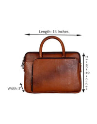 Classy Genuine Leather Tan Colour Office/ Laptop Bag For Men view 2