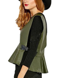 Genuine Sheep Leather For Women In Green Color LWC01 view 2