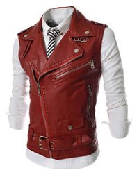 Genuine Sheep Leather Waist Coat Bomber Hollywood Style Waist Coat WC04 view 2