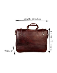 Genuine Leather Brown Portfolio Carry Case / Office / Laptop Bag For Men SB25 view 2