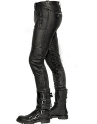 Genuine Sheep Leather Casual Trouser For Men In Black Color PT14 view 2