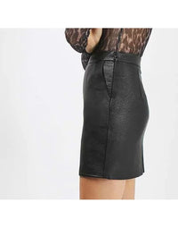 Genuine Sheep Women Skirt Leather SK8 view 2