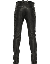 Genuine Sheep Leather Casual Trouser For Men In Black Color PT14 view 3