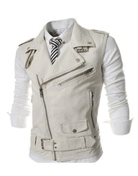 Genuine Sheep Leather Waist Coat Bomber Hollywood Style Waist Coat WC04 view 3