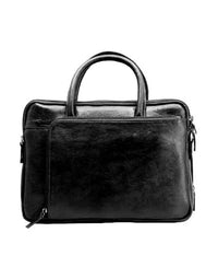 Genuine Leather Black Color Shoulder MINI Laptop, MAcBook, IPAD, Office Bag view 3