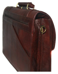 Genuine Leather Brown Messenger Shoulder Bag LB19 view 3