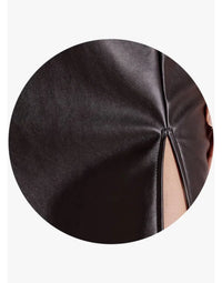 Designer Leather Midi Skirt view 3