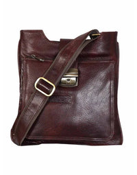 Genuine Leather Brown Designer Cross Body Reporter Bag SL02 view 3