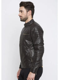 Biker Custom Designer Motorcycle Leather Jacket For Men JK203 view 3