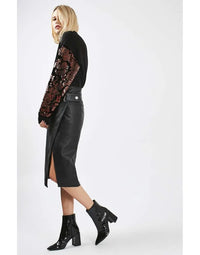 Genuine Sheep Leather Tillney Long Skirt SK10 view 3