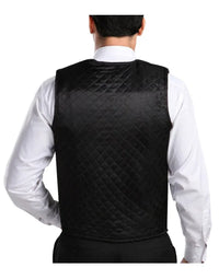 Genuine Sheep Leather Formal Black Waistcoat For Men WC10 view 3