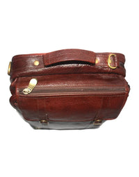 Business Men Genuine Leather Brown Backpack BP11 view 3
