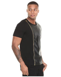 Half Sleeves Genuine SHeep Leather T-Shirt Round Neck TS2 view 3