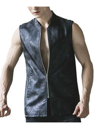 Genuine Sheep Leather Formal Waistcoat In Black For Men WC11 view 4