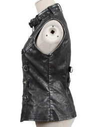 Genuine Sheep Waistcoat Motorcycle Biker Coat For Women LWC06 view 4
