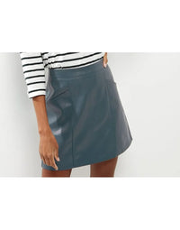 Genuine Women Grey Color Leather Skirt SK17 view 4