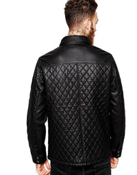 HugMe.Fahion Men's Quilted Genuine Leather Jacket For Men's JK48 view 4