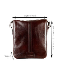 Full Flap Crossbody Leather Messenger Bag view 4