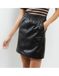Abney Skirt Genuine Sheep Leather Skirt In Black SK18 view 4