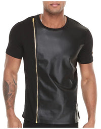 Genuine Sheep Leather Hollywwod T-Shirt For Men TS4 view 4