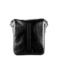 Genuine Leather Elegant Full Flap Cross Body Black Messenger Bag view 4