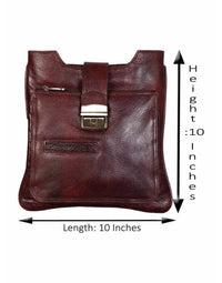 Genuine Leather Brown Designer Cross Body Reporter Bag SL02 view 4