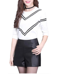 HugMe.Fashion Sheep Leather In Black Color For Women Biker Short SH16 view 4