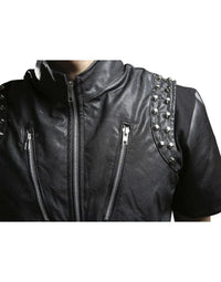 Genuine Sheep Leather Casual Waistcoat For Men In Black Color WC09 view 4
