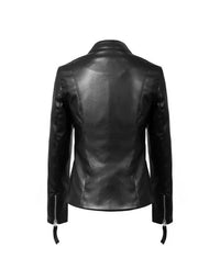 Genuine Sheep Leather Slim Fit Women T-Shirt LTS1 view 4