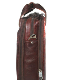 Genuine Leather Brown Messenger Shoulder Bag LB20 view 4