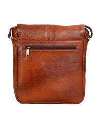 Branded Tan Crossbody Messenger Bag view 5