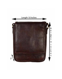 Genuine Leather Premium Quality Designer Brown Full Flap Travellers Messenger Bag view 5