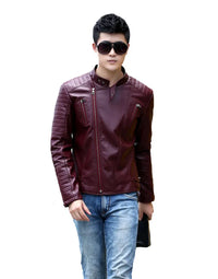 Black Maroon Tan Color Biker Custom Designer Motorcycle Leather JK182 view 5