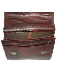 Genuine Leather Brown Messenger Shoulder Bag LB19 view 5