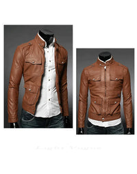 HugMe.Fashion New Men Casual Leather Jacket Style JK83 view 5