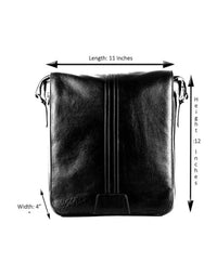 Full Flap Crossbody Leather Messenger Bag view 5