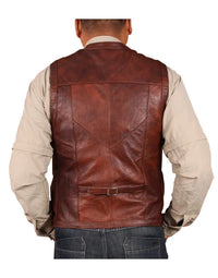Hollywood Style Waistcoat For Men Casual Jacket In Brown Color WC15 view 5
