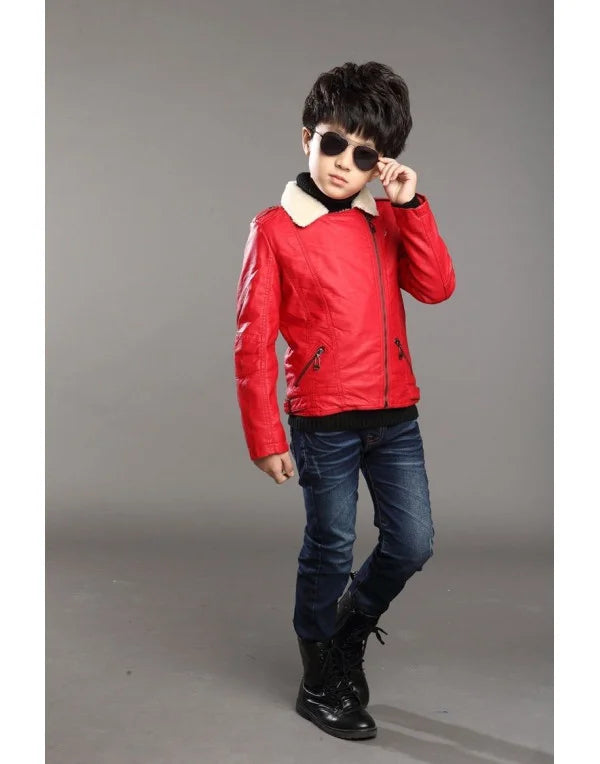 Hugme.Fashion Winter Leather Jacket For Kids Fashion