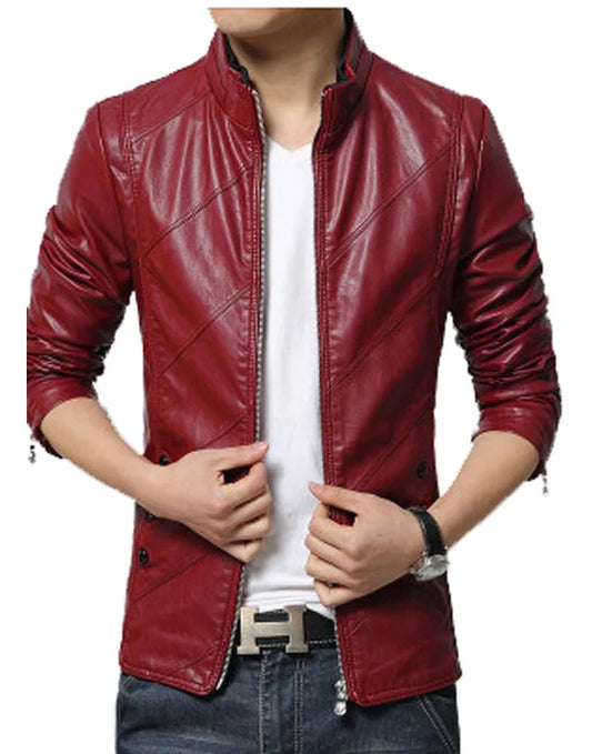 HugMe.Fashion Genuine Leather Jacket Motorcycle Men's Jacket Style JK54