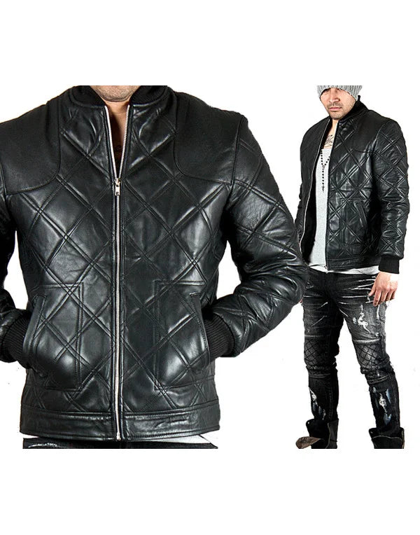 HugMe.Fashion New Stylish Fully Quilted Leather Jacket JK168