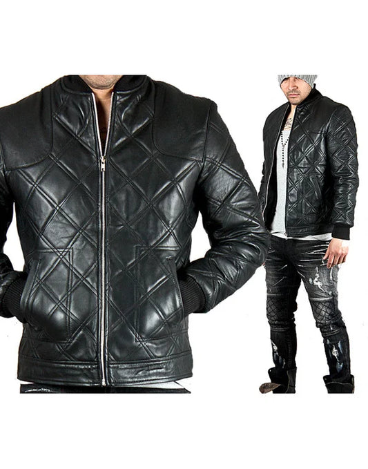 HugMe.Fashion New Stylish Fully Quilted Leather Jacket JK168
