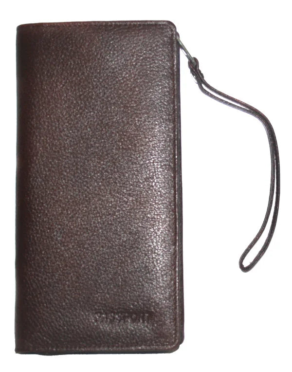 Brown Passport Leather Holder Cover, Wallet, Credit Card Organizer Pouch