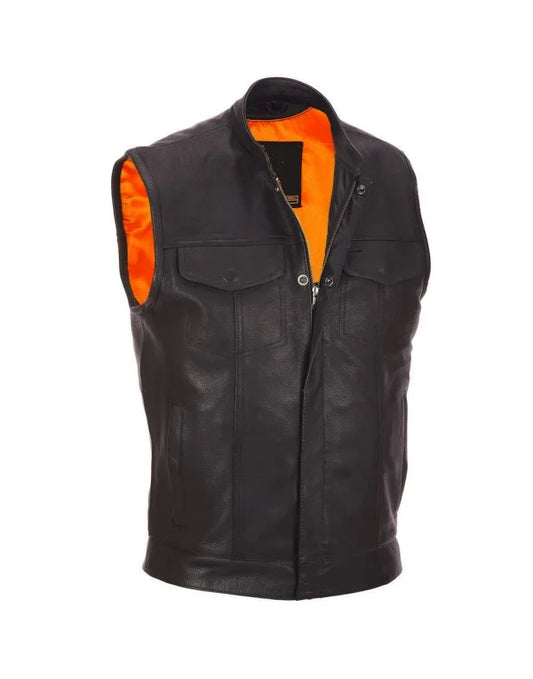Attractive Biker Waistcoat Genuine Leather For Men - WC57