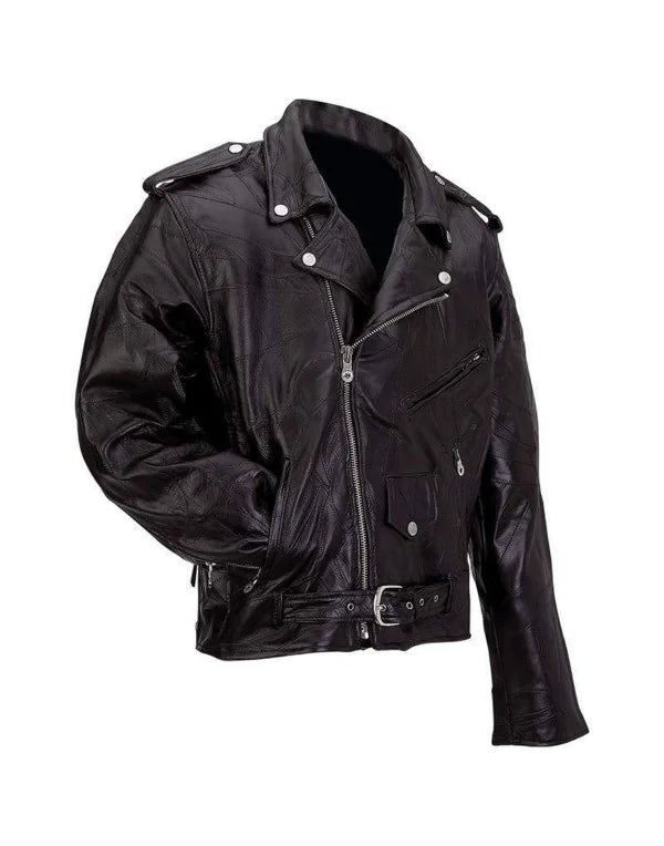 HugMe.Fashion Black Color Biker Leather JK33 Bomber Jacket