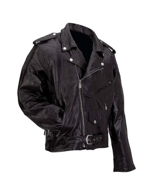 HugMe.Fashion Black Color Biker Leather JK33 Bomber Jacket